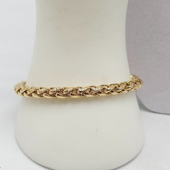 Heavy 1980s Gold Rope Chain Necklace Bracelet Set With Clasp Closure - Picture 2 of 7